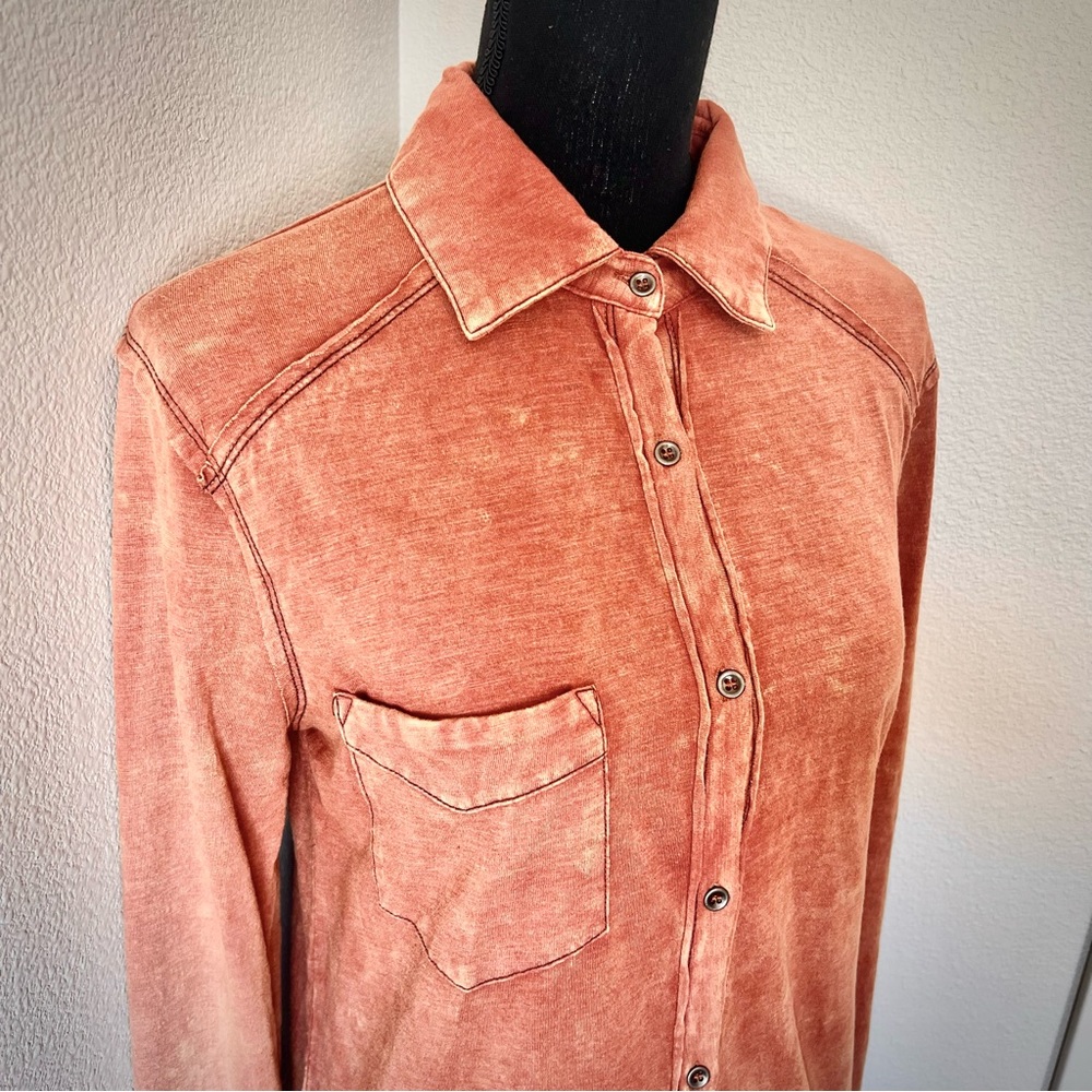 Gilded Intent Soft Marbled Button Down Shirt - image 2